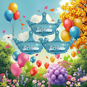 3 spessi 40x42cm buon compleanno principe palloncini di lamina con elio per festa della mamma decorazioni di laurea capodanno cinese - Product Image 3