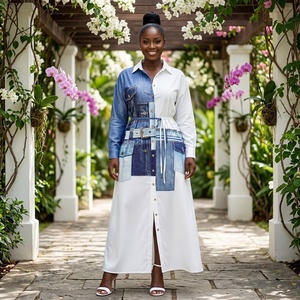Nuevo Vestido de Mujer con Estampado de Patchwork, Resistente a las Arrugas, Estilo Africano, Kaftan Maxi, Vestido Tradicional para Uso Diario, Talla Grande, Verano - Product Image 1