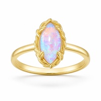 Bague en argent sterling S925 de luxe avec opale colorée, design dentelle rétro, pour fiançailles, fête, mariage, anniversaire, cadeau