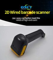 Lector de Códigos de Barras OSCY para Supermercados, con Conexión por Cable, QR 1D 2D, Escáner USB Portátil de Alta Velocidad, 300 Lecturas/Segundo, 12 Meses de Garantía, Color Negro