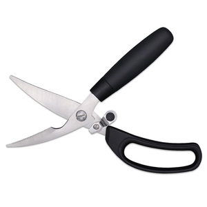 Stainless Steel <b>Kitchen</b> <b>Scissors</b> For Chicken Bone Cutting Straight Head Black Handle Home Use - Product Image 3