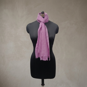 <b>Pink</b> Solid Viscose Scarf Lightweight Woven Shawl Fringe End Rectangle Fabric <b>Wrap</b> for Daily Wear - Product Image 3