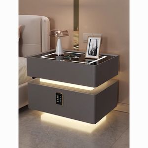 Smart <b>Bedside</b> Table With Wireless Charging And Led Lighting For Modern Bedroom - Product Image 2