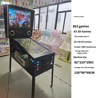 Máquina de Pinball Electrónica Retro Virtual de 32 Pulgadas, Operada con Monedas, 4K, 66/96/1220 Juegos, para Mayores de 6 Años, ¡Gran Venta!