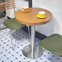 Ensemble de mobilier durable moderne en bois massif pour restaurant occidental, café, bistro musical, table carrée, chaise et banquette