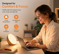 Lampe de nuit pour chambre à coucher à télécommande, 3 couleurs, intensité réglable et rechargeable, lampe LED avec minuterie, batterie 2600 mAh, taille moyenne
