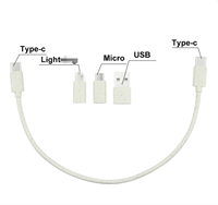 Câble de charge rapide 6-en-1 en bois de bambou 60W, boîte de rangement multifonction écologique en paille de blé, cordon portable noir et blanc