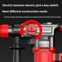 Marteau perforateur sans fil professionnel haute puissance à batterie lithium-ion sans balais, avec burin, pour béton, de qualité industrielle