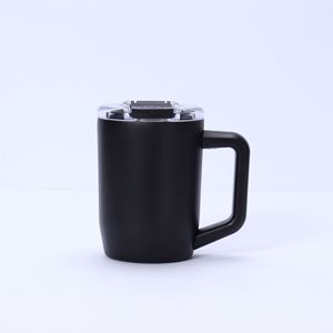 Mug à café isotherme 15 oz 100 % étanche avec poignée et couvercle - Mug de voyage en acier inoxydable - Tasse à café à double paroi - Product Image 6