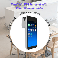 Terminal POS Portátil Android 14.0 con Pantalla Táctil de 5.5 Pulgadas, Impresora Térmica de 58 mm, Compatible con Escaneo de Códigos 2D/QR