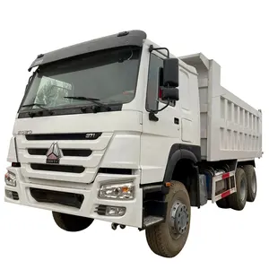 Sinotruk Howo 6x4ディーゼル10タイヤホワイト/イエローオリジナルタイヤダンプトラック販売