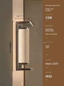 Applique murale extérieure d'usine avec lumière de couloir étanche IP65 lumière de couloir T5 abat-jour en acrylique corps en PC lumière de jardin noire - Product Image 6