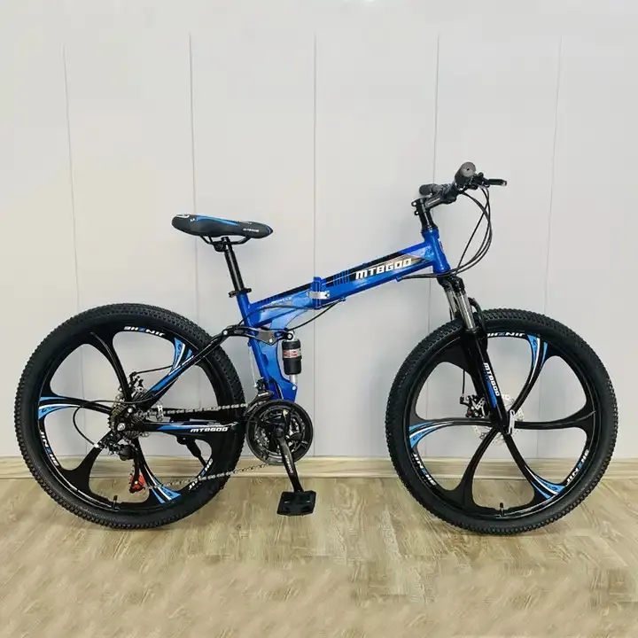 Mtbgoo Fabrik günstigen Preis Stahlrahmen blau 26 Zoll 21 Geschwindigkeit MTB Fahrrad 29 Zoll Voll federung faltbares Mountainbike