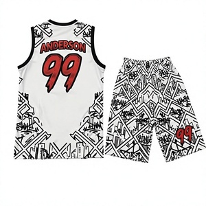 Ensemble de maillots de basket-ball Urban Kings, sublimés, sans manches, en mesh respirant, uniformes pour hommes, toutes saisons, coupe régulière pour adultes - Product Image 2