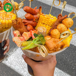 Fábrica Novo Produto Para Levar Frutas Frango Frito Snack Top Tigela Pp 2 em 1 90/95Mm Bebida Plástica para Cola Bebida Fria - Product Image 4