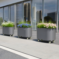 Jardinière de fleurs combinée moderne commerciale avec drainage pour la plantation d'intérieur d'entrée de centre commercial d'hôtel pour l'expédition avec des roues