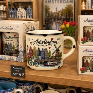 <strong>Amsterdam</strong> Souvenir Ceramic Cups Cute Cartoon With Windmill Tulip Designer for Stoneware Coffee Mug Custom OEM ODM Wholesale - Product Image 2