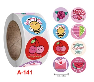 500PcsHappy Autoadesivo di Giorno di san valentino I LOVE YOU Cuore A Forma di Cuore di Carta Ape Fiore della Rosa Etichetta Adesiva Regalo Scatola di decorazione - Product Image 1