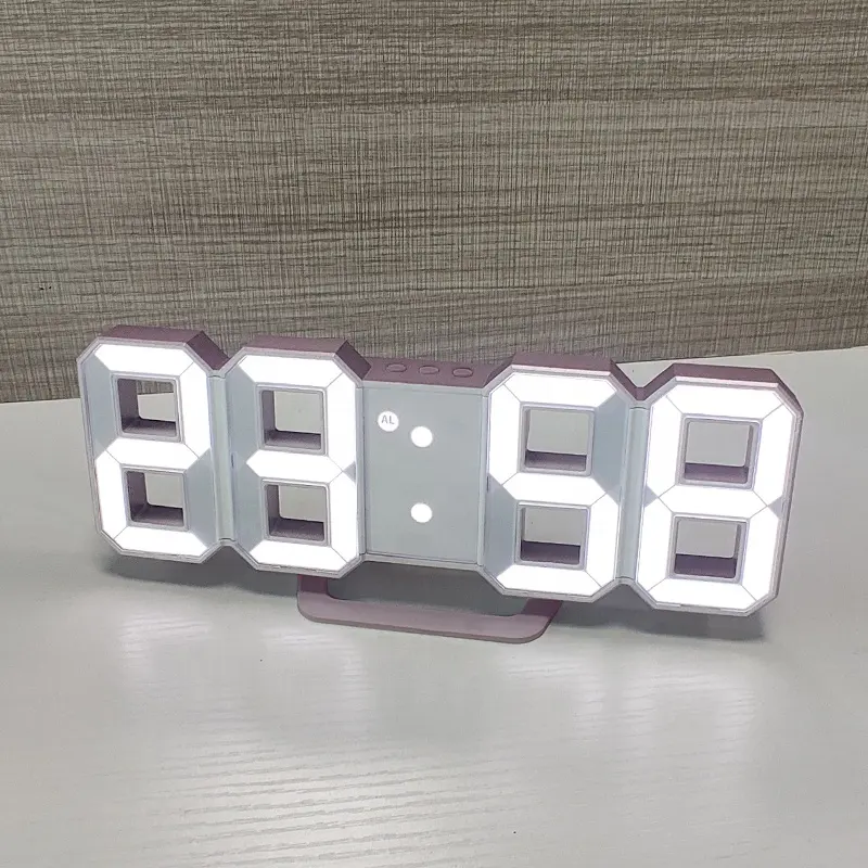 Factory Wholesale Hot Selling Clock 3D Digital Wall Table Alarm Clock LED calendar alarm frame clock with temperature