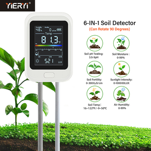 Medidor de prueba de suelo integral 6 en 1 | Monitoreo de PH, humedad, fertilidad, temperatura, luz y humedad para jardines y plantas - Product Image 2