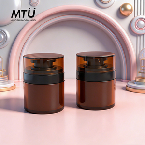 Offre Spéciale – Pots Cosmétiques <span class=keywords><strong>Airless</strong></span> en Acrylique Ambré avec Couvercles Sérigraphiés et Revêtement UV pour Crème Visage, Soin de la Peau, Sérum, Lotion - Product Image 5