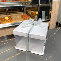 Offre Spéciale : Boîte à Gâteau Carrée en Plastique PET Transparente Blanche de 4 Pouces avec Fenêtre pour Mariages, Anniversaires ou Usage Alimentaire
