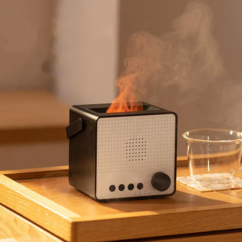 Nieuwe Simulatie Draadloze Bluetooth Flame Aromatherapie Diffuser Desktop Home Gebruik Grote Capaciteit Diffuser Aromatherapie Luchtbevochtiger