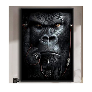 Abstrait fumer <span class=keywords><strong>singes</strong></span> et gorilles toile peinture affiches et impressions Animal mur Art salon décor à la maison - Product Image 2