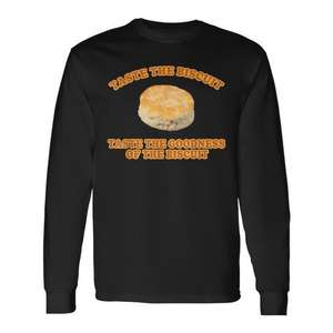 T-shirt a maniche lunghe con grafica e slogan a tema biscotto: Prova il gusto del biscotto - Product Image 1