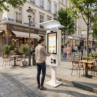 Kiosco de Autoservicio para Exteriores Personalizado, Terminal de Señalización Digital con Pantalla Táctil Resistente a la Intemperie IP65 para Restaurantes, Zonas de Comida y Ascensores