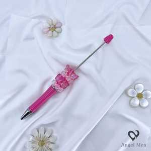 Groothandel Rozenbloem Vlinder Plastic Beadable <span class=keywords><strong>Pen</strong></span> Vult Zwarte Inkt Gladde Schrijfpen Glitter Kralen Plastic Beadable Pennen - Product Image 5