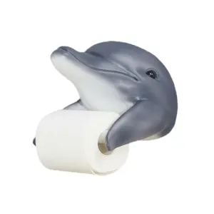 Resin Wall Hanging Dolphin Toilet Roll Holder