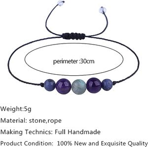Pulsera <span class=keywords><strong>de</strong></span> cuentas <span class=keywords><strong>de</strong></span> piedras preciosas a granel al por mayor para calmar la tarjeta <span class=keywords><strong>de</strong></span> la suerte Sunstone Howlite Sodalite Energy Healing Chakra Cord Bangle - Product Image 4