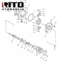 Pompe à pistons axiaux RITO 708-21-04023 HPV75 PC90-1 – Pièces de rechange pour excavatrice de construction principale 7082104023 – Pompe rotative
