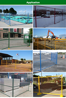 Portails piétonniers temporaires pour clôtures 6ft x 9.6ft, sécurisés et durables pour les chantiers de construction et les événements, avec pieds de support.