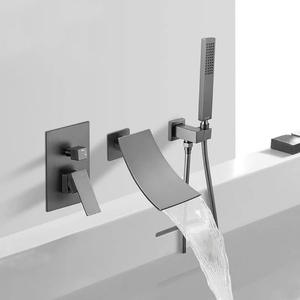 Cabezal de Ducha Empotrado Rectangular con Rociador en Cascada >7.0gpm, Válvula de Cerámica, Aumento de Presión, Conjunto de Ducha Empotrada en Pared, Grifo de Baño - Product Image 3