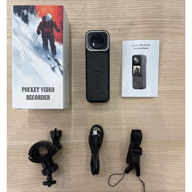 Relee 4K Thumb Action Camera WiFi Live Body Worn POV Camera, Front & Rear, Portable Vlogging, Helmet Cam for Motorcycle Cycling