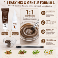 Kit de teinture pour cils et sourcils OEM, résistant à l'eau et à la transpiration, crème colorante rapide avec activateur pour usage professionnel en salon
