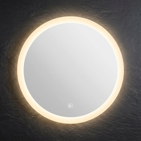 Miroir de salle de bain intelligent Source Factory avec écran tactile et éclairage LED, anti-buée sans miroir en cuivre