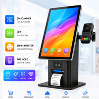 WUXIN - Quiosco de Autoservicio con Pantalla Táctil de 21.5 y 27 Pulgadas, Impresora de Tickets de Pago, Máquina de Pedidos para Restaurantes