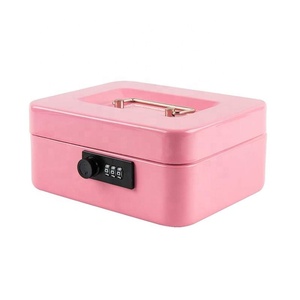 Medium Metal Money Cash Box with Combination Lock Safe for Security