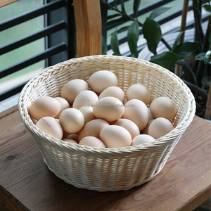 Vòng đa năng dệt tay mây giỏ trái cây nhựa lót cho thực phẩm hoặc snack handweaved lưu trữ giỏ - Product Image 6