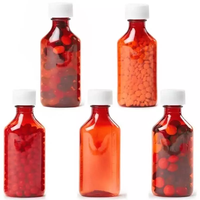 Bouteille de sirop contre la toux en verre ambré de 8 oz avec bouchon doseur, flacon de réactif liquide pour laboratoire