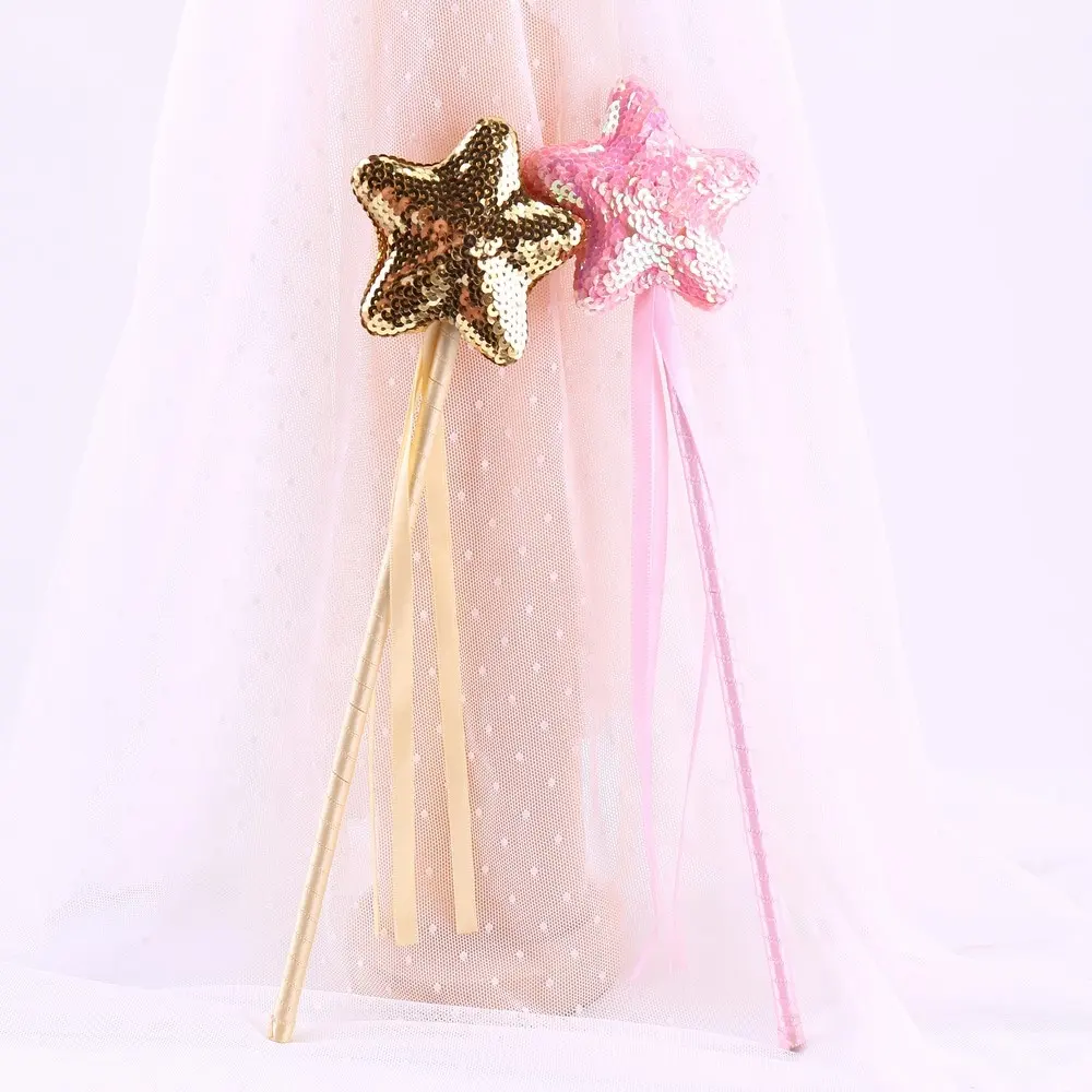 Волшебная палочка эльф дубинка Ангел Фея Принцесса волшебная палочка украшения для Хэллоуина дня рождения блестящие золотые розовые