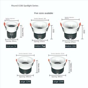 Luz de techo LED antivaho de marco estrecho redondo de 7W 3000-6500K antideslumbrante fundición a presión aluminio COB Downlights - Product Image 6