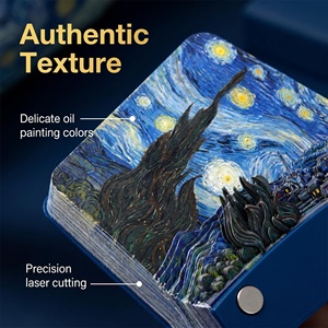 Bloc-notes 3D personnalisé Van Gogh Nuit étoilée avec lumière LED, papier artistique, bloc-notes mémo CE RoHS OEM - Product Image 3
