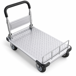 Chariot utilitaire en acier inoxydable, robuste, roues à roulement fluide, chariot hygiénique portable pour usage sanitaire en cuisine - Product Image 1