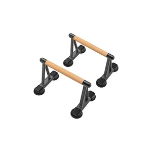 Bar Parallettes tinggi dengan Bar Push Up gagang peralatan kaliper kayu stabil dan nyaman