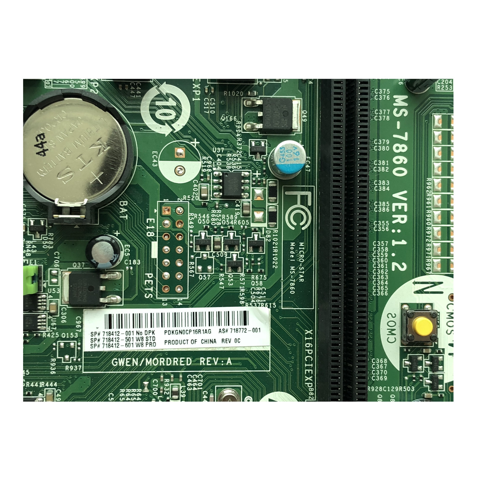 MS-7860 VER:1.2 Motherboard for HP 490 G1 - Refurbished, Intel