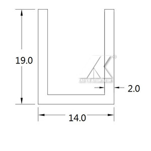यू-आकार टेम्पर्ड ग्लास रेलिंग कांच रेलिंग के लिए extruded एल्यूमीनियम प्रोफ़ाइल यू चैनल - Product Image 6